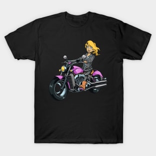 Girl on motorcycle T-Shirt